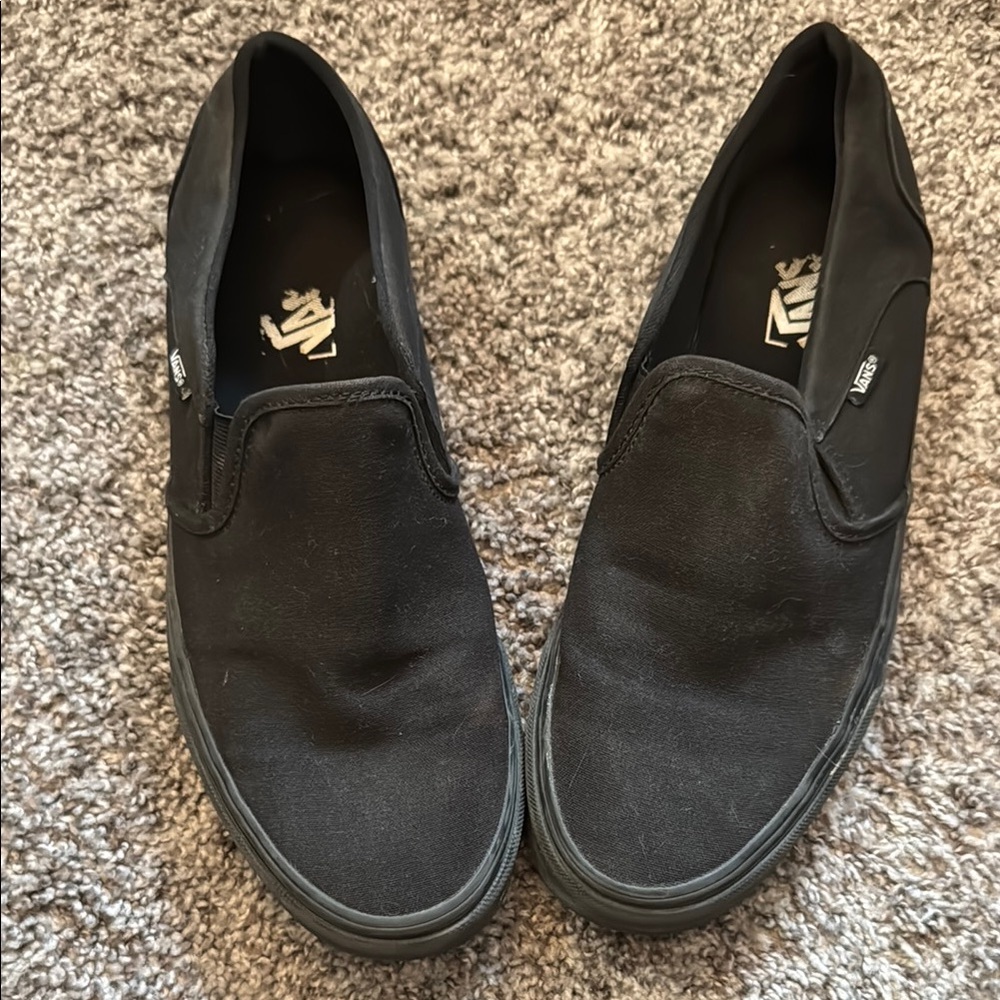 Vans Black Slip-On Sneakers Canvas Skate Shoes